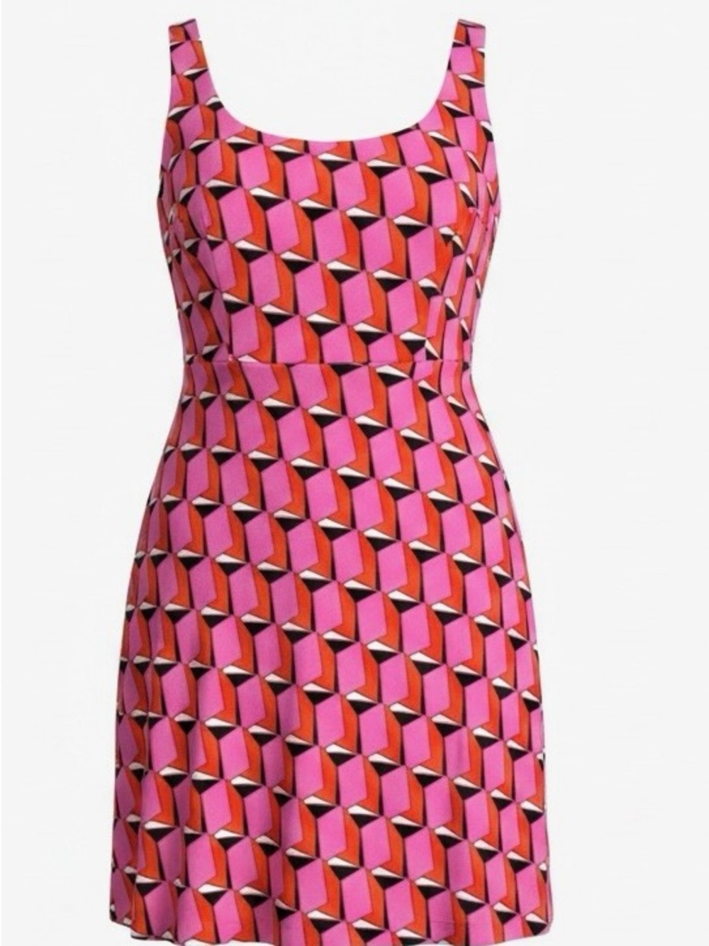 Diane Von Furstenberg x Target '90s Shift Pink Modern Geo Mini Dress - Size 8